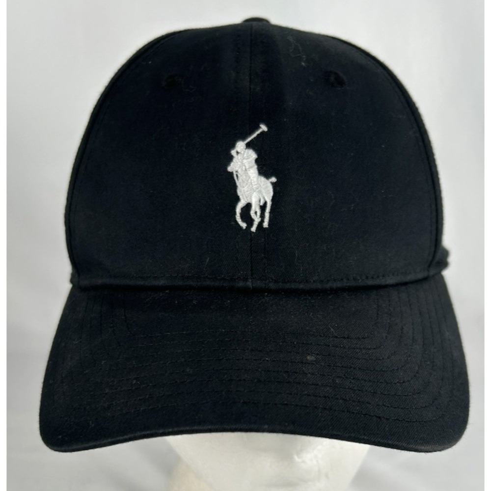 Polo Ralph Lauren Pony Logo Black Performance Baseball Hat Cap Embroidered